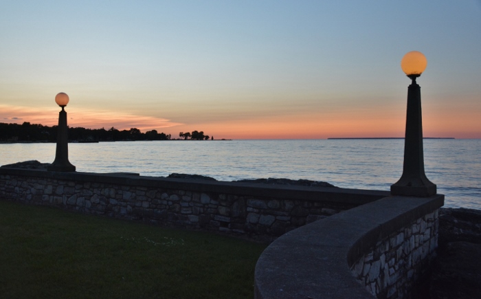sunset over green bay